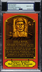 Edd Roush Signed Hall of Fame Postcard PSA/DNA GEM MINT 10