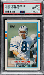 1989 Topps Traded Football #70T Troy Aikman Rookie PSA GEM MINT 10