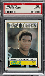 1983 Topps Football #294 Marcus Allen Rookie PSA MINT 9