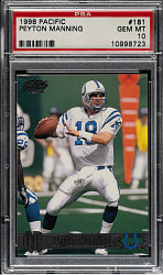 1998 Pacific Football #181 Peyton Manning PSA GEM MINT 10