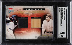 2003 Fleer Platinum Chasing History Game Used Memorabilia #BB-BR Barry Bonds/Babe Ruth #64/250 SGC MINT 9