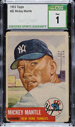 1953 Topps #82 Mickey Mantle CSG POOR 1