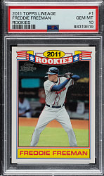 2011 Topps Lineage Rookies #1 Freddie Freeman PSA GEM MINT 10
