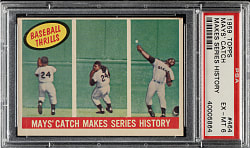 1959 Topps #464 Willie Mays' Catch Makes Series History PSA EX-MT 6