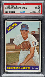 1966 Topps #51 Rodon Richardson PSA MINT 9