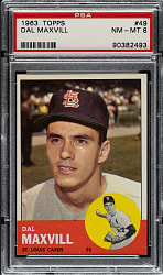 1963 Topps #49 Dal Maxvill PSA NM-MT 8
