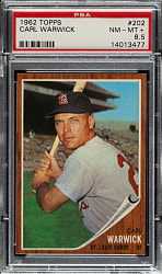 1962 Topps #202 Carl Warwick PSA NM-MT+ 8.5