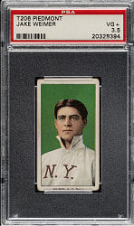 1909-1911 T206 White Border Jake Weimer PSA VG+ 3.5