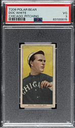 1909-1911 T206 White Border Doc White Pitching PSA VG 3 - Polar Bear Back