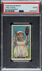 1909-1911 T206 White Border Jake Stahl Glove Shows PSA GOOD 2 - Polar Bear Back