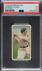 1909-1911 T206 White Border Admiral Schlei Batting PSA FAIR 1.5 - Sovereign 460 Back