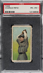 1909-1911 T206 White Border Charlie Fritz Southern Leaguer PSA POOR 1 - Old Mill Back