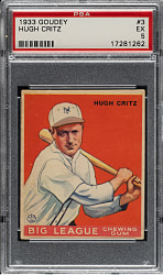 1933 R319 Goudey #3 Hugh Critz PSA EX 5