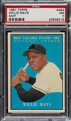 1961 Topps #482 Willie Mays MVP PSA NM 7
