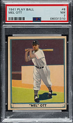1941 R336 Play Ball #8 Mel Ott PSA NM 7