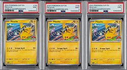 2024 Pokemon Scarlet & Violet World Championships Promo #190 Pikachu PSA MINT 9 Trio