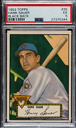 1952 Topps #35 Hank Sauer Black Back PSA EX 5