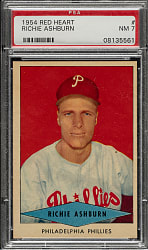 1954 Red Heart Dog Food Richie Ashburn PSA NM 7
