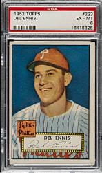 1952 Topps #223 Del Ennis PSA EX-MT 6