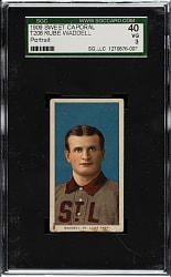 1909-1911 T206 White Border Rube Waddell Portrait SGC VG 40