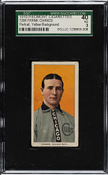 1909-1911 T206 White Border Frank Chance Portrait Yellow Background SGC VG 40