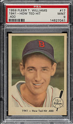 1959 Fleer Ted Williams #17 "1941 How Ted Hit .400" PSA MINT 9