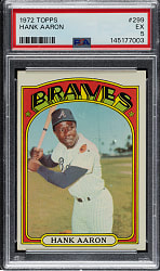 1972 Topps #299 Hank Aaron PSA EX 5