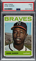1964 Topps #300 Hank Aaron PSA VG 3