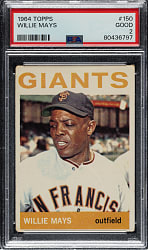 1964 Topps #150 Willie Mays PSA GOOD 2