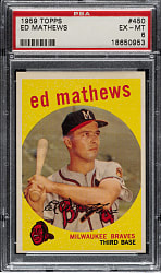 1959 Topps #450 Ed Mathews PSA EX-MT 6