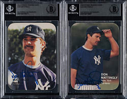 Signed 1987 Press Box Collector's Choices of the 1980's Don Mattingly Pair - Beckett
