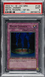 2002 Yu-Gi-Oh! Metal Raiders 1st Edition #128 Magic Jammer Ultra Rare Holographic PSA MINT 9