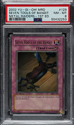 2002 Yu-Gi-Oh! Metal Raiders 1st Edition #129 Seven Tools Of The Bandit Ultra Rare Holographic PSA NM-MT 8