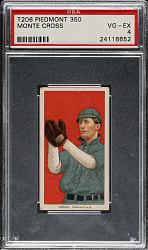 1909-1911 T206 White Border Monte Cross PSA VG-EX 4