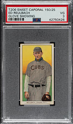 1909-1911 T206 White Border Ed Reulbach Glove Showing PSA VG 3