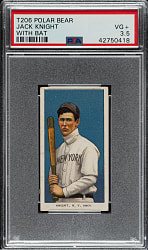 1909-1911 T206 White Border Jack Knight with Bat PSA VG+ 3.5 - Polar Bear Back