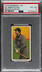 1909-1911 T206 White Border Ed Abbaticchio Brown Sleeves PSA VG-EX 4
