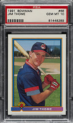 1991 Bowman #68 Jim Thome Rookie PSA GEM MINT 10