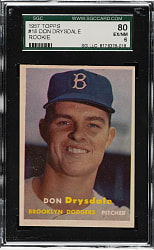 1957 Topps #18 Don Drysdale Rookie SGC EX/NM 80