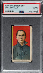 1909-1911 T206 White Border Jake Beckley PSA GOOD 2 - Sovereign 350 Back