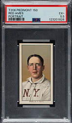 1909-1911 T206 White Border Red Ames Portrait PSA EX+ 5.5