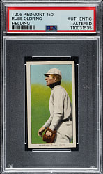 1909-1911 T206 White Border Rube Oldring Fielding PSA Authentic