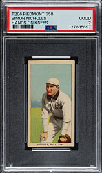 1909-1911 T206 White Border Simon Nicholls Hands On Knees PSA GOOD 2
