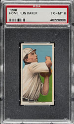 1909-1911 T206 White Border Home Run Baker PSA EX-MT 6