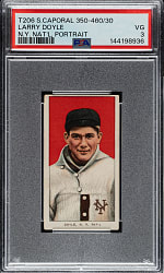 1909-1911 T206 White Border Larry Doyle Portrait PSA VG 3