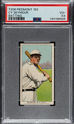 1909-1911 T206 White Border Cy Seymour Batting PSA VG+ 3.5