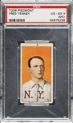 Lot # 859: 1909-1911 T206 White Border Fred Tenney PSA VG-EX 4 (MC)