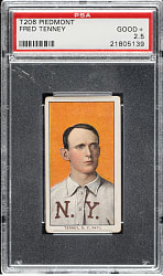 Lot # 855: 1909-1911 T206 White Border Fred Tenney PSA GOOD+ 2.5