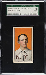 Lot # 860: 1909-1911 T206 White Border Fred Tenney SGC GOOD 30