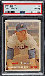 1957 Topps #284 Don Zimmer PSA EX-MT 6